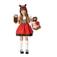 ハロウィンコスプレ子供女の子用Sサイズ魔女赤ずきんレッドリ
