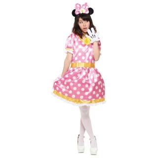 在庫限りディズニーコスチューム大人女性用ミニーワンピース