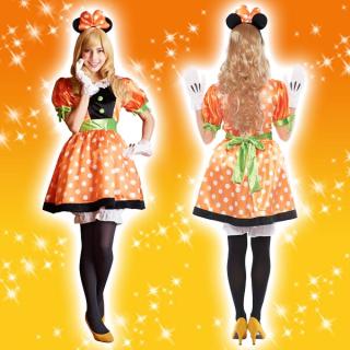 ディズニー　ミニー　ワンピース　コスプレ　衣装　コスチューム　大人用 ミニー 大人 女性 ワンピース ドレス コスチューム コスプレ