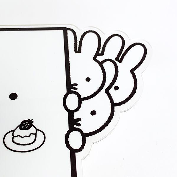 「一次予約受付開始」予約品3月上旬発売-ミッフィー-グッズ-MIFFY-インテリアクロック-のぞき-WH-モノクロ-時計(PWOR)限定品 商品画像3：キャラグッズPERFECT WORLD TOKYO