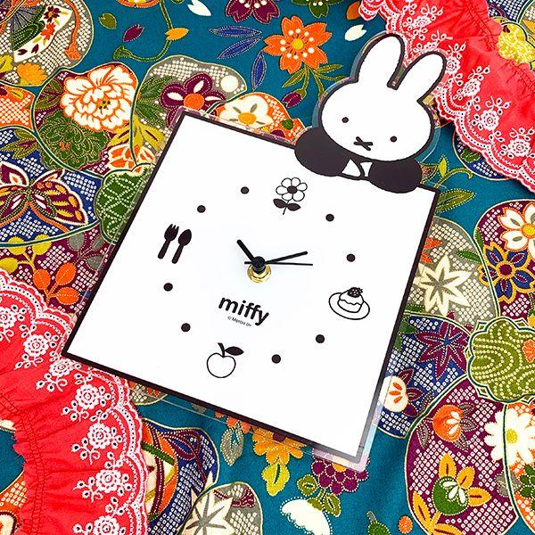 「一次予約受付開始」予約品3月上旬発売-ミッフィー-グッズ-MIFFY-インテリアクロック-のっかり-BK-モノクロ-時計(PWOR) 商品画像14：キャラグッズPERFECT WORLD TOKYO