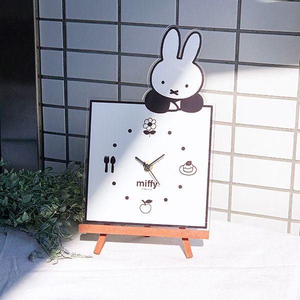 「一次予約受付開始」予約品3月上旬発売-ミッフィー-グッズ-MIFFY-インテリアクロック-のっかり-BK-モノクロ-時計(PWOR) 商品画像8：キャラグッズPERFECT WORLD TOKYO