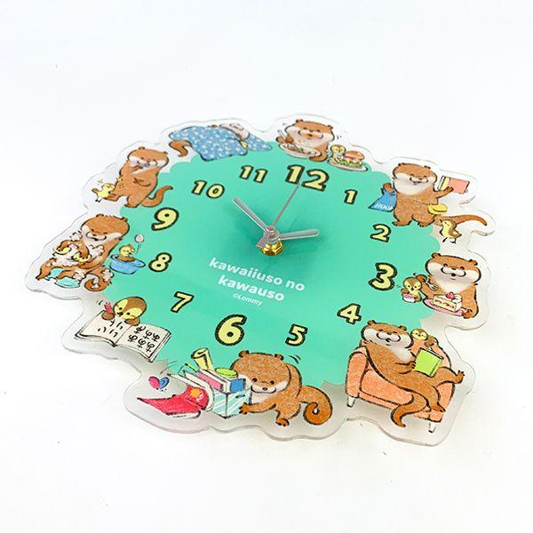 可愛い嘘のカワウソ--アクリル壁掛け時計-時計-インテリア-壁掛け-壁貼り--BLUE---(MCOR) 商品画像2：キャラグッズPERFECT WORLD TOKYO