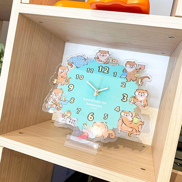 可愛い嘘のカワウソ--アクリル壁掛け時計-時計-インテリア-壁掛け-壁貼り--BLUE---(MCOR) 商品画像9：キャラグッズPERFECT WORLD TOKYO