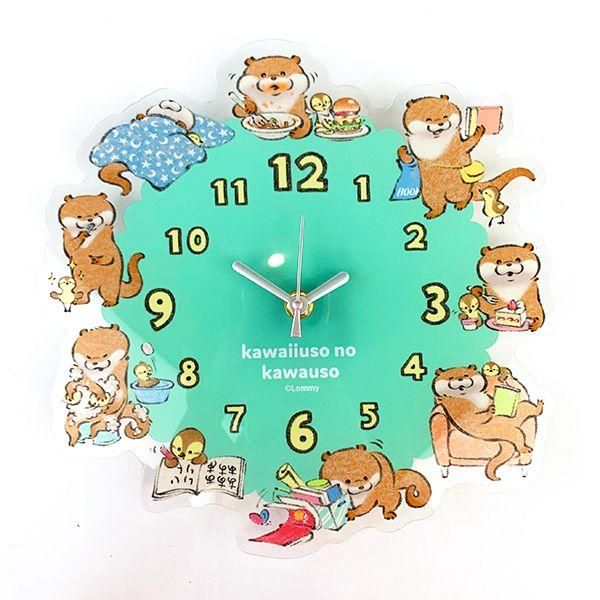 可愛い嘘のカワウソ--アクリル壁掛け時計-時計-インテリア-壁掛け-壁貼り--BLUE---(MCOR) 商品画像1：キャラグッズPERFECT WORLD TOKYO
