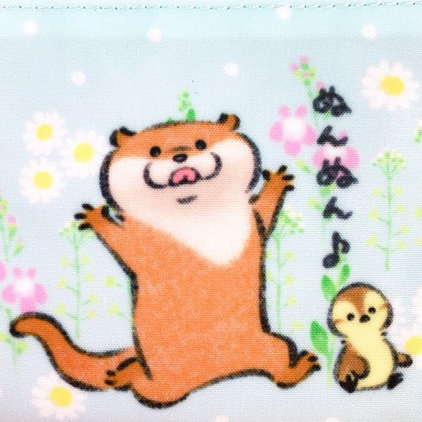 可愛い嘘のカワウソ--マスクポーチ-おはな-マスク入れ-ティッシュケース-ポーチ-BLUE---(MCOR) 商品画像2：キャラグッズPERFECT WORLD TOKYO