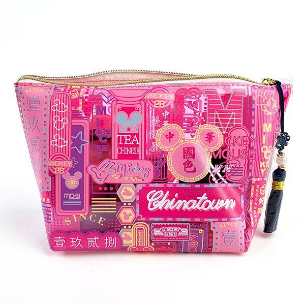 ディズニー-ミッキー-ビニールポーチPK-ネオン-ミッキー-Disney-ネオンシリーズ-ポーチ-グッズ-小物入れ-ピンク--(MCOR) 商品画像6：キャラグッズPERFECT WORLD TOKYO