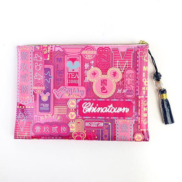 ディズニー-ミッキー-ビニールフラットポーチPK-ネオン-ミッキー-Disney-ネオンシリーズ-ポーチ-グッズ-ピンク--(MCOR) 商品画像2：キャラグッズPERFECT WORLD TOKYO