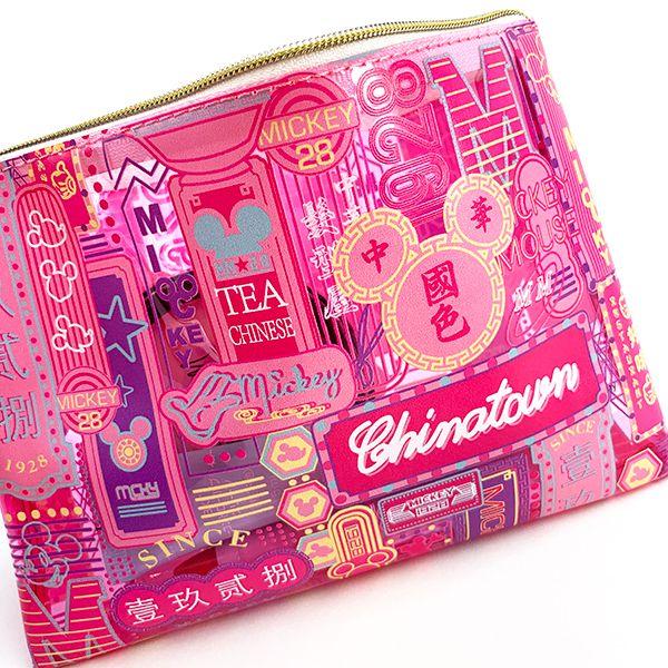 ディズニー-ミッキー-ビニールフラットポーチPK-ネオン-ミッキー-Disney-ネオンシリーズ-ポーチ-グッズ-ピンク--(MCOR) 商品画像5：キャラグッズPERFECT WORLD TOKYO