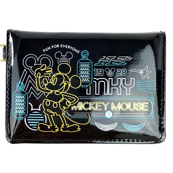 ディズニー-ミッキー-2つ折りパスケース-BL-ネオンミッキー-Disney-パスケース-定期入れ-ブルー--(MCOR) 商品画像3：キャラグッズPERFECT WORLD TOKYO