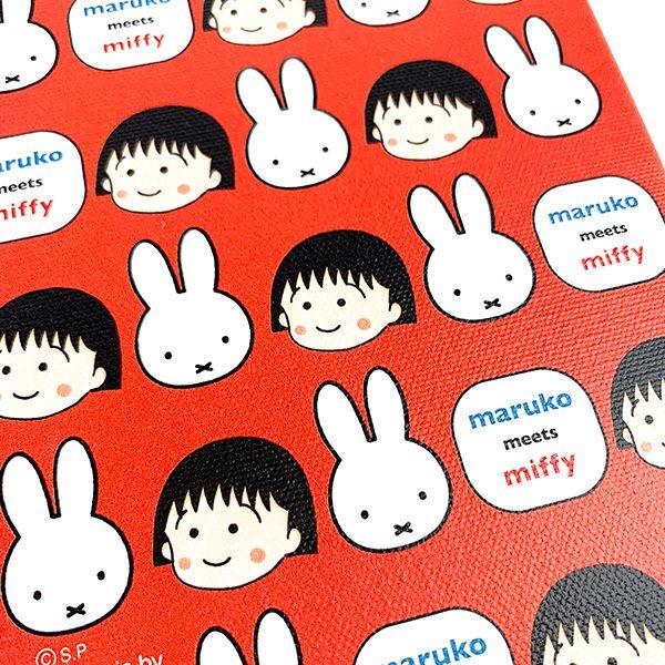 ミッフィー-ちびまるこちゃん--ウォールキャンバス-レッド-maruko-meets-miffy 商品画像2：キャラグッズPERFECT WORLD TOKYO