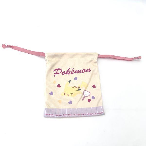 ポケットモンスター-ピカチュウ-巾着-ポケモン-小物入れ-クリーム-グッズ--(MCOR) 商品画像2：キャラグッズPERFECT WORLD TOKYO