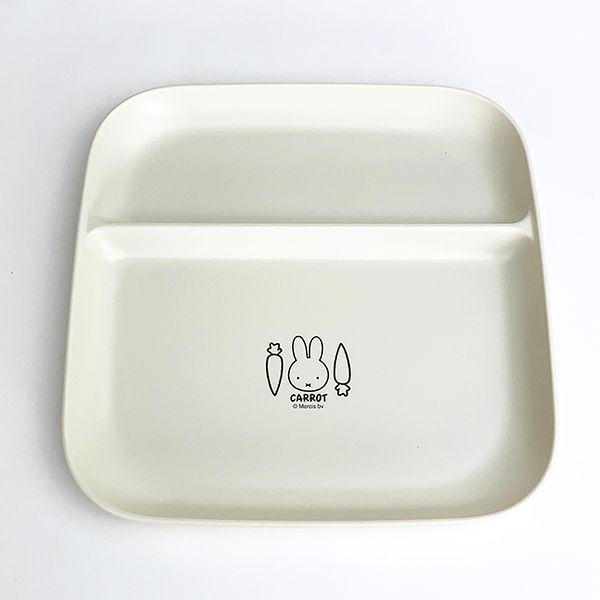 miffy-ミッフィー-スクエア-ワンプレート-仕切り皿-キャロット-食器-お皿-プレート-ホワイト-グッズ--(MCOR) 商品画像1：キャラグッズPERFECT WORLD TOKYO