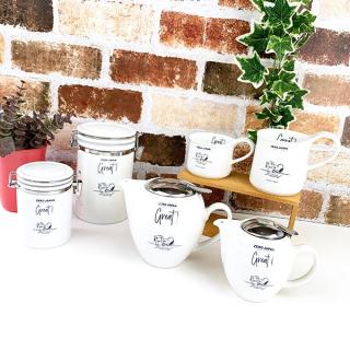 スヌーピー--キャニスター-L-テーブル柄-スヌーピー-陶器-日本製