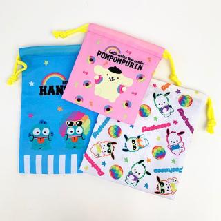 サンリオ-ポムポムプリン-3P-巾着セット-ディスコ-ハンギョドン
