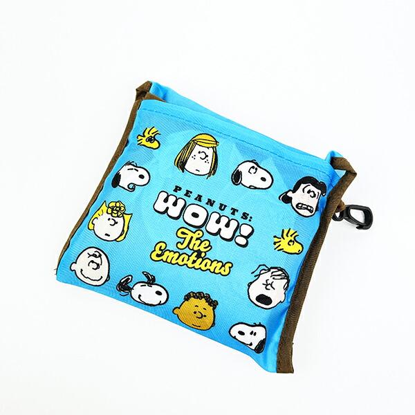 スヌーピー フェイス ポケット付きランチバッグ お買い物 かばん ベージュ SNOOPY 商品画像5：キャラグッズPERFECT WORLD TOKYO