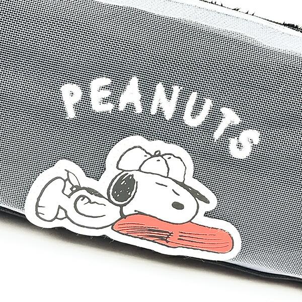 スヌーピー 野球 メッシュボックスポーチ 小物入れ ペンケース ブラック SNOOPY 商品画像2：キャラグッズPERFECT WORLD TOKYO