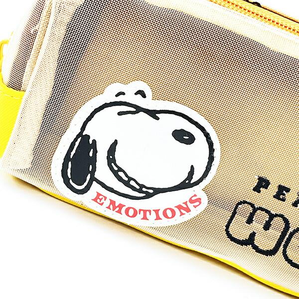 スヌーピー フェイス メッシュボックスポーチ 小物入れ ペンケース ベージュ SNOOPY 商品画像2：キャラグッズPERFECT WORLD TOKYO