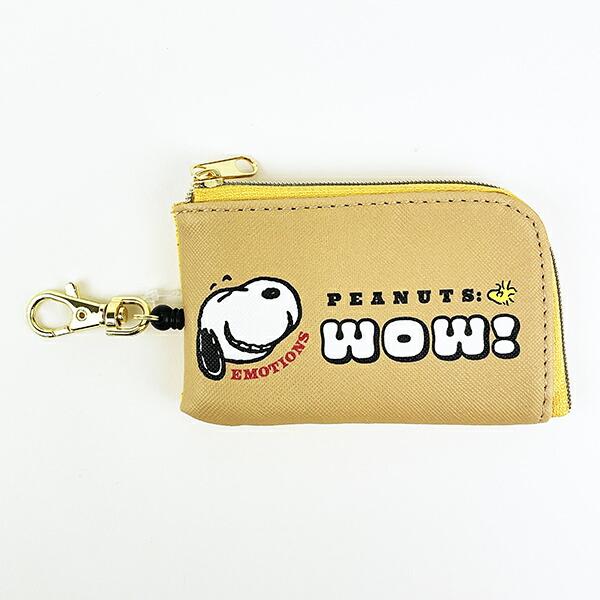 スヌーピー フェイス リール付きマルチケース パスケース 定期入れ SNOOPY