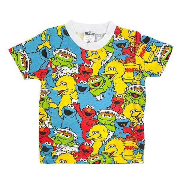 セサミストリート セサミ総柄 Tシャツ(100） キッズ アパレル