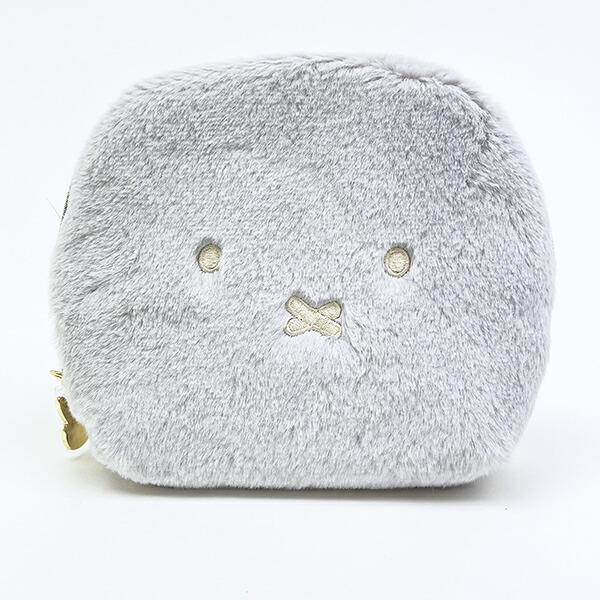 ミッフィー miffy ポーチ (グレー) フェイスシリーズ