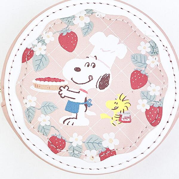 スヌーピー ラウンドマカロンポーチ ストロベリー SNOOPY 商品画像2：キャラグッズPERFECT WORLD TOKYO