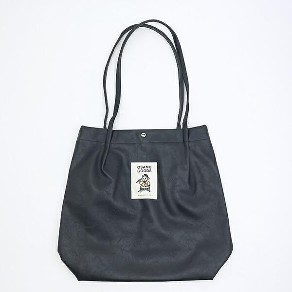 オサムグッズ 合皮ハンドルタックトートバッグ (ブラック)