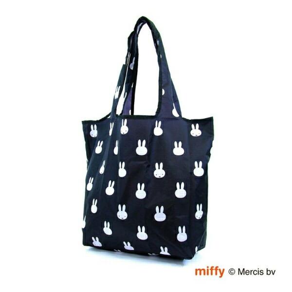 ミッフィー miffy 折りたたみエコバッグ(Mサイズ) フェイスブラック