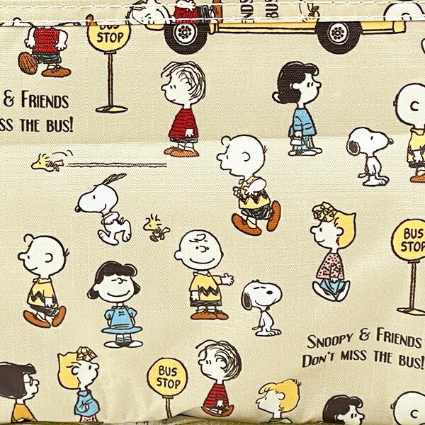 スヌーピー バスストップブラウン 折りたたみボストンバッグ(M) トラベル SNOOPY 商品画像4：キャラグッズPERFECT WORLD TOKYO