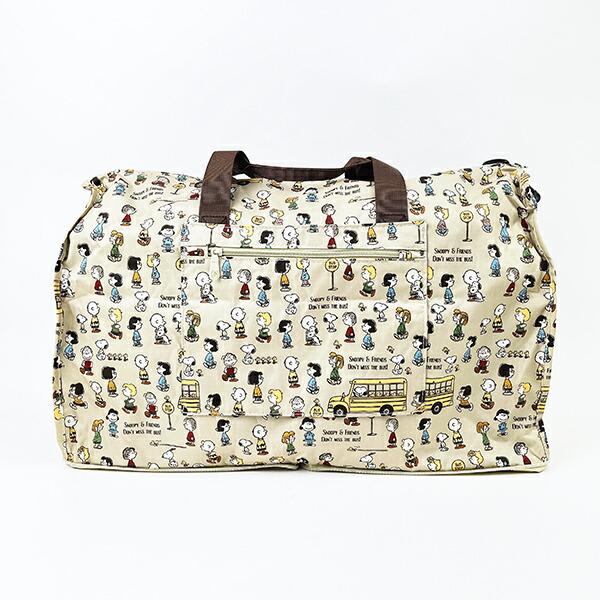 スヌーピー バスストップブラウン 折りたたみボストンバッグ(L) トラベル SNOOPY 商品画像6：キャラグッズPERFECT WORLD TOKYO
