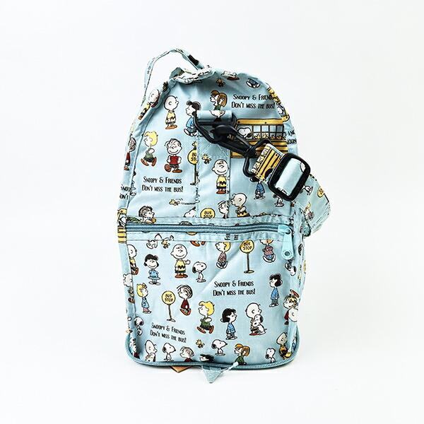スヌーピー バスストップブルー 折りたたみボストンバッグ(M) トラベル SNOOPY 商品画像7：キャラグッズPERFECT WORLD TOKYO