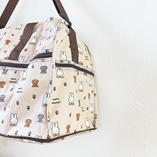 ミッフィー miffy ミッフィー＆スナッフィー 折りたたみボストンバッグ(L) ベージュ トラベル 商品画像4：キャラグッズPERFECT WORLD TOKYO