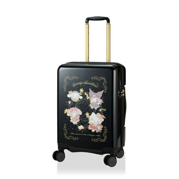 サンリオ ハローキティ マイメロディ クロミ シナモロール ジッパー スーツケース ブラック(マジカル) Sanrio 商品画像2：キャラグッズPERFECT WORLD TOKYO