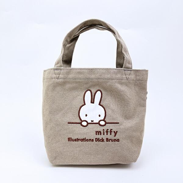 ミッフィー miffy ミニトートバッグ  グレージュ(ミッフィーフェイス)