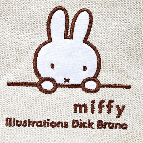 ミッフィー miffy 刺繍帆布ポーチ(M)  ナチュラル(ミッフィーフェイス) 商品画像2：キャラグッズPERFECT WORLD TOKYO