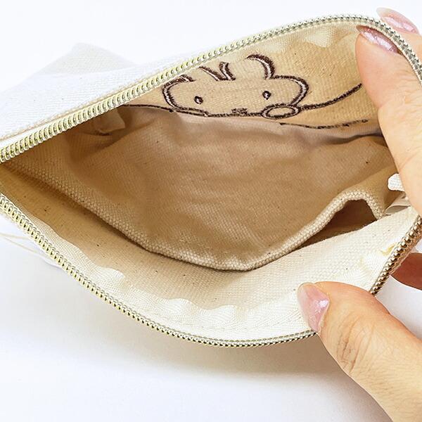 ミッフィー miffy 刺繍帆布ポーチ(M)  ナチュラル(ミッフィーフェイス) 商品画像6：キャラグッズPERFECT WORLD TOKYO