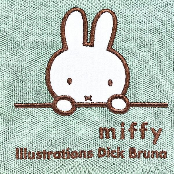 ミッフィー miffy 刺繍帆布ポーチ(M) ミント ミッフィーフェイス 商品画像2：キャラグッズPERFECT WORLD TOKYO