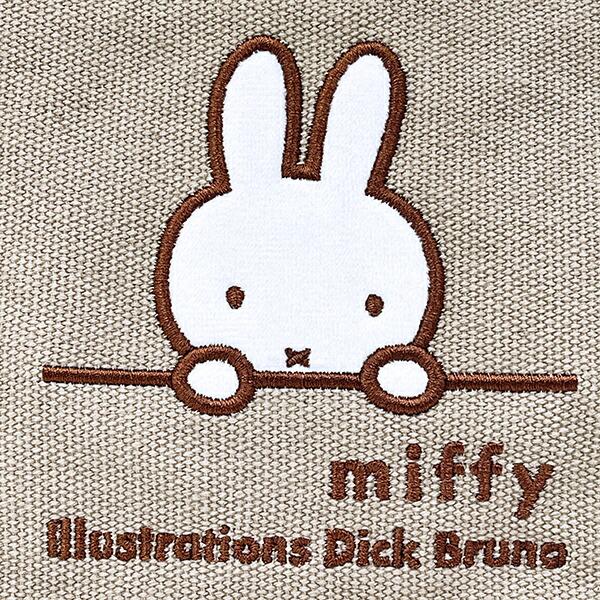 ミッフィー miffy 刺繍帆布ポーチ(M)  グレージュ(ミッフィーフェイス) 商品画像2：キャラグッズPERFECT WORLD TOKYO