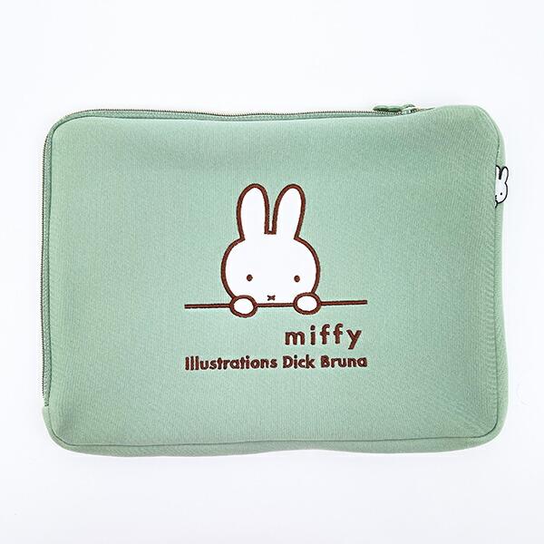ミッフィー miffy フラットポーチ ミント ミッフィーフェイス トラベル