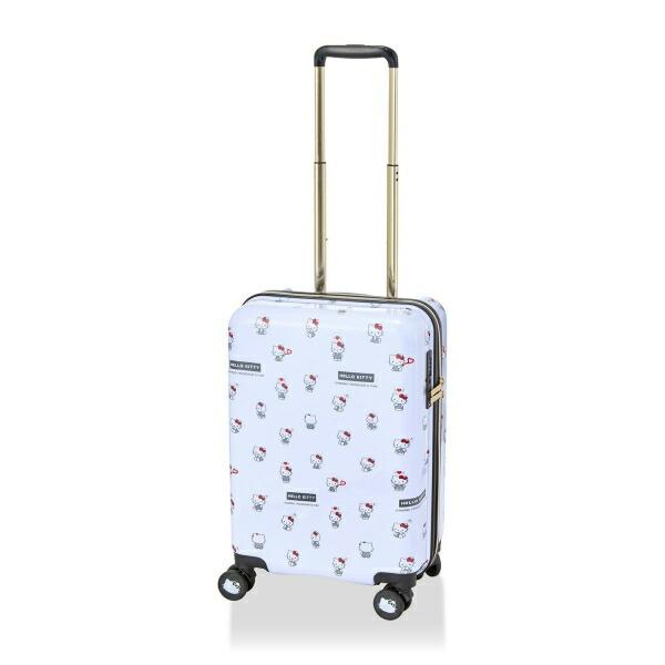 サンリオ ハローキティ ドリンクホルダー付き ジッパータイプ スーツケース  Sサイズ (ホワイト) Sanrio 商品画像2：キャラグッズPERFECT WORLD TOKYO
