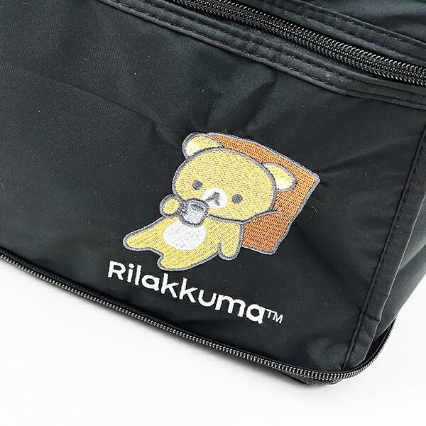 リラックマ 折りたたみトートバッグ(M) ブラック 商品画像2：キャラグッズPERFECT WORLD TOKYO
