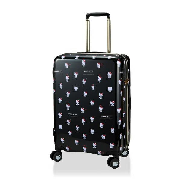 サンリオ ハローキティ カップホルダー付き ジッパータイプ スーツケース(54L) ブラック キャリーバッグ 商品画像2：キャラグッズPERFECT WORLD TOKYO