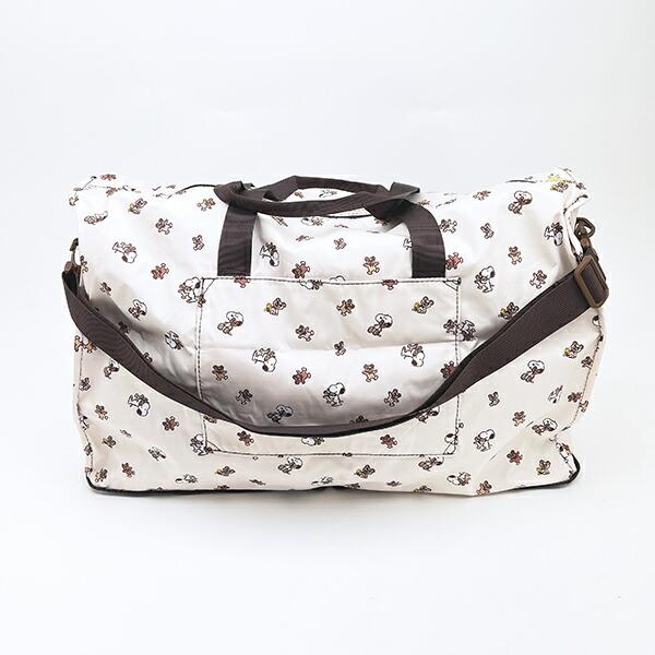 スヌーピー &ベア 折りたたみボストンバッグ(L) ベージュ トラベル SNOOPY 商品画像5：キャラグッズPERFECT WORLD TOKYO