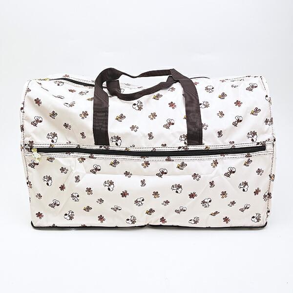 スヌーピー &ベア 折りたたみボストンバッグ(L) ベージュ トラベル SNOOPY