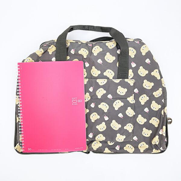 リラックマ 折りたたみボストンバッグ(M) ブラウン 商品画像4：キャラグッズPERFECT WORLD TOKYO