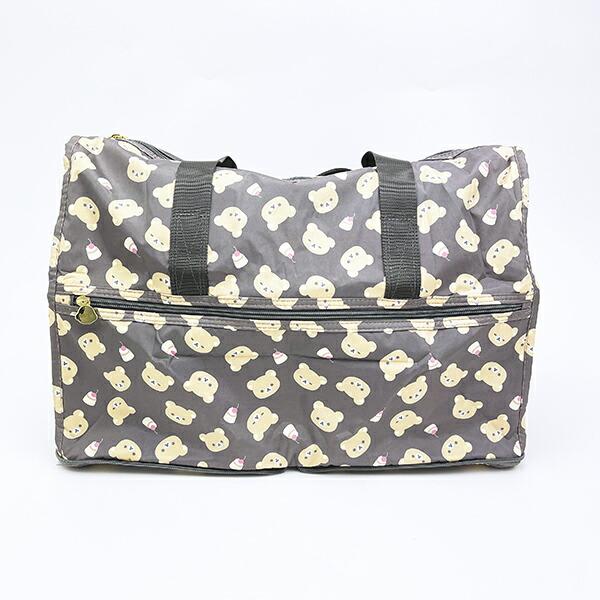 リラックマ 折りたたみボストンバッグ(M) ブラウン