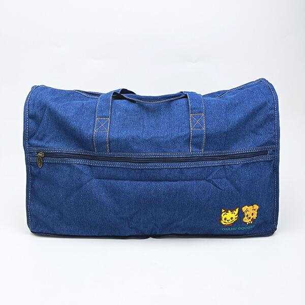 オサムグッズ キャットとドッグ 折りたたみボストンバッグ(L) デニム トラベ･･･