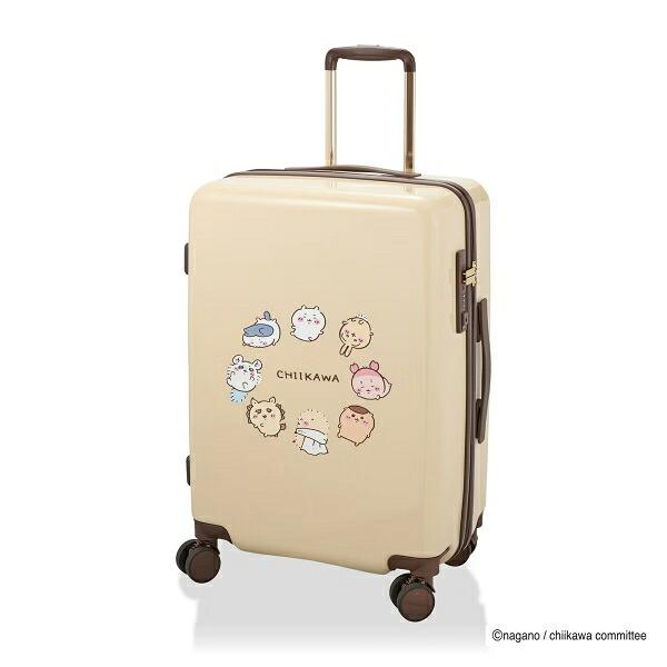ちいかわ ジッパータイプ スーツケース  ( ベージュサークル)  Mサイズ