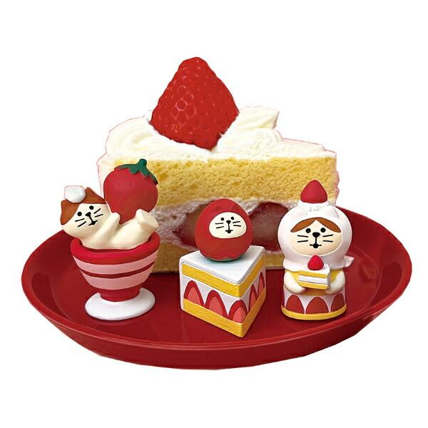 デコレ(DECOLE) コンコンブル 洋菓子コンブルジャンボないちごフェア いちご猫だるまのショートケーキ フィギュア 置物 商品画像4：キャラグッズPERFECT WORLD TOKYO