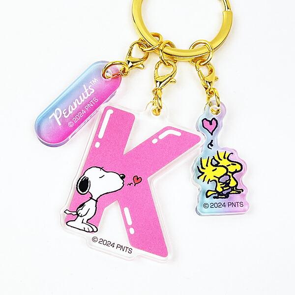 スヌーピー 『K』 イニシャル3連アクリルキーホルダー (ピンク) SNOOPY 商品画像2：キャラグッズPERFECT WORLD TOKYO